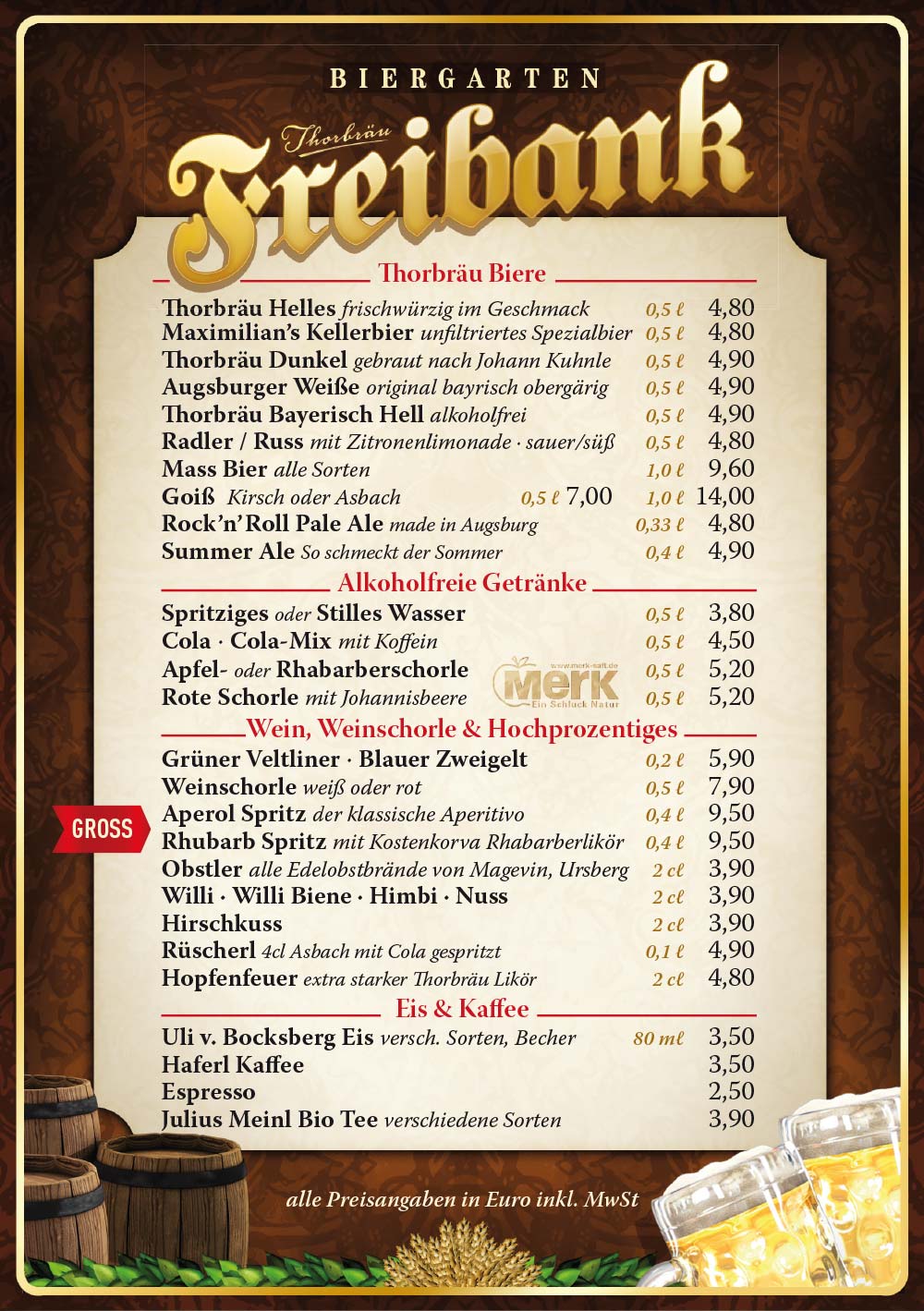 Thorbräu Bräustüberl Speisekarte2024